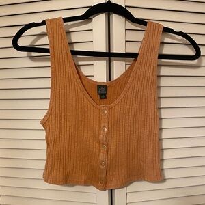 Wild Fable Women's Button-Down Ribbed Tank Top - peach